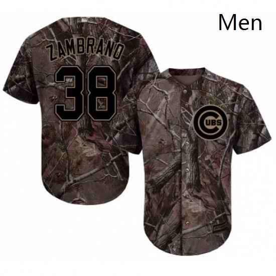 Mens Majestic Chicago Cubs 38 Carlos Zambrano Authentic Camo Realtree Collection Flex Base MLB Jersey